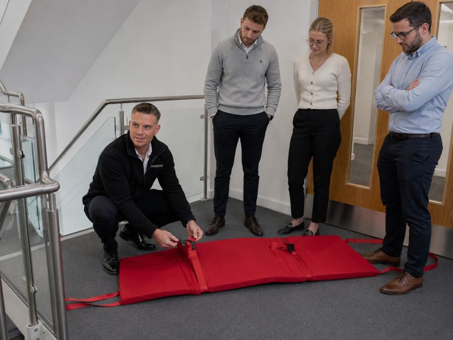 Evacuation mat shown in Phoenix training imagery
